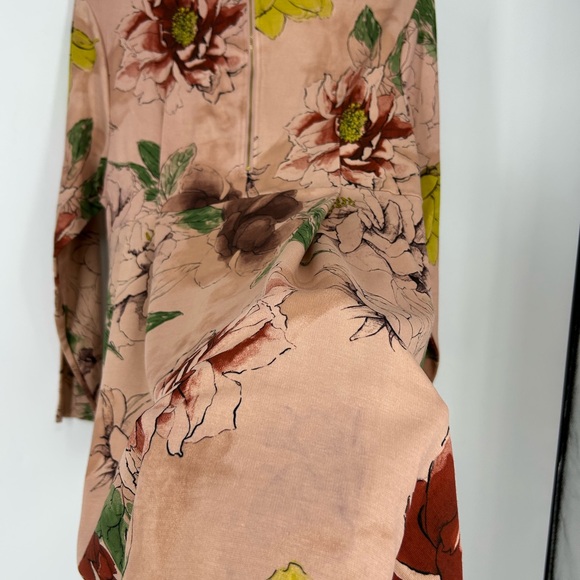 NWT Melissa McCarthy Seven7 Top Blouse 1X Plus Pink Floral Peplum Art to Wear - Picture 7 of 16